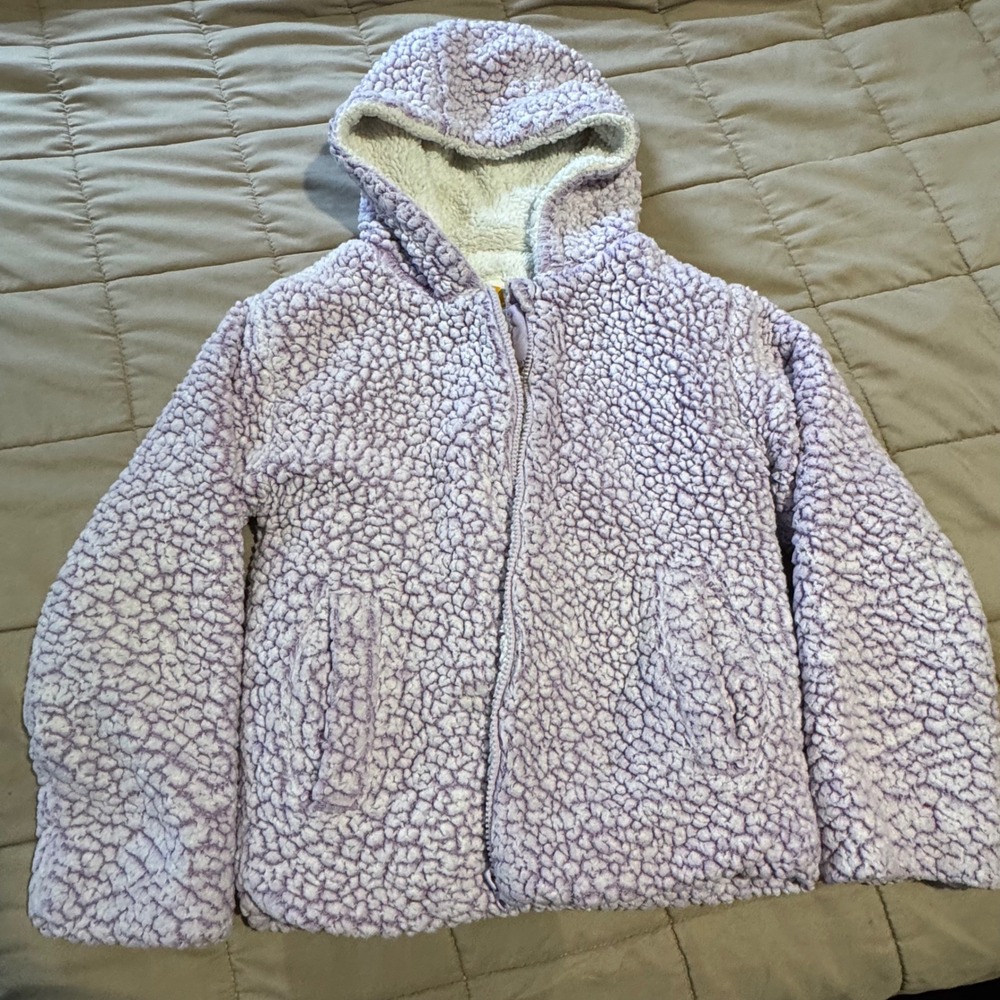 C&C California Girls' Sherpa Fleece Hoodedโ Jacket Lavender Size 10